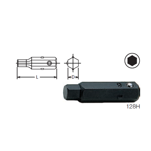 KOKEN 128H ดอกไขควงตอก 6x32 mm. 6P 5/16นิ้ว