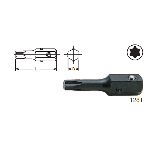 KOKEN 128T ดอกไขควงตอกท๊อกซ์ T25x32 mm. 5/16นิ้ว