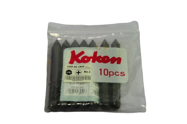 KOKEN 100P(8BP) ดอกไขควงตอกหัวแฉก #1x80 mm. แกน 5/16นิ้ว