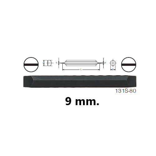KOKEN 131S-80 ดอกไขควงตอกหัวแบน 2 หัว 9 mm. แกน 5/16นิ้ว