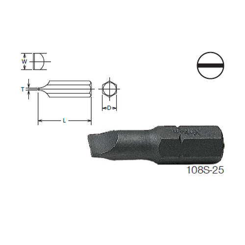 KOKEN 108S ดอกไขควงตอกหัวแบน #5x39mm. แกน 1/4นิ้ว