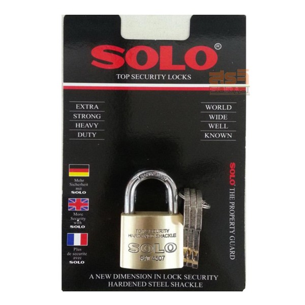 SOLO 4507N กุญแจทองเหลือง 40 มิล ห่วงมาตรฐาน