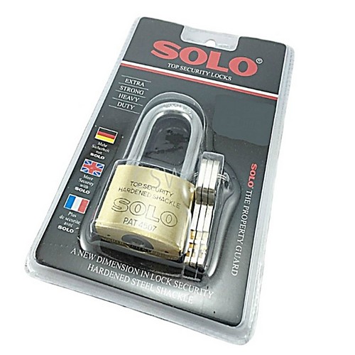 SOLO 4507N-L กุญแจทองเหลือง 55 มิล ห่วงยาว