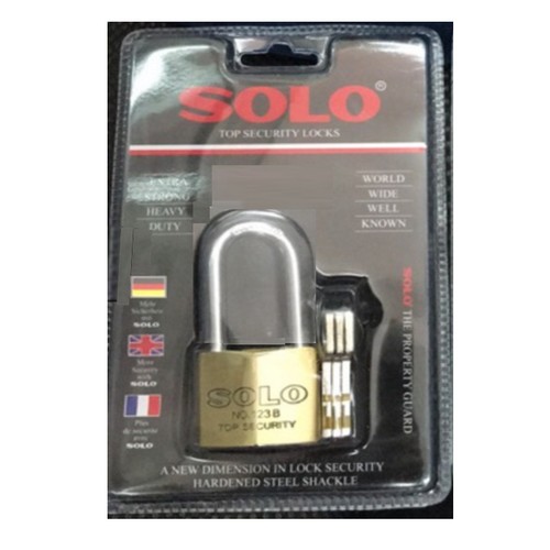 SKI - สกี จำหน่ายสินค้าหลากหลาย และคุณภาพดี | SOLO 123B-L กุญแจทองเหลืองขัดเงา 40 มิล ห่วงยาว