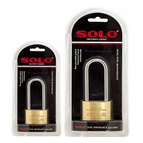 SOLO #84-L กุญแจ 40 มิล คอยาวแบบแผง รุ่นดับเบิ้ลบลิสเตอร์ (code 9470) (6ลูก/กล่อง)