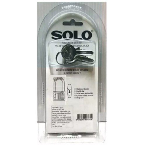 SOLO #84-L กุญแจ 40 มิล คอยาวแบบแผง รุ่นดับเบิ้ลบลิสเตอร์ (code 9470) (6ลูก/กล่อง)