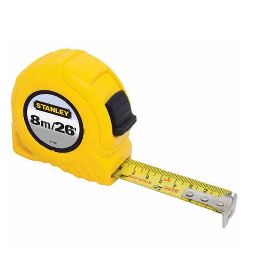 STANLEY 30-456N-21-109 ตลับเมตรพลาสติกสีเหลือง 8 ม. Global Tapes (SPE) 