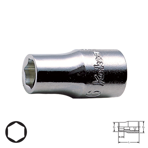 SKI - สกี จำหน่ายสินค้าหลากหลาย และคุณภาพดี | KOKEN 2400M-3.2 ลูกบ๊อก 1/4นิ้ว-6P-3.2mm.