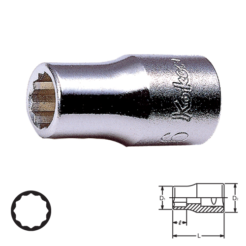 SKI - สกี จำหน่ายสินค้าหลากหลาย และคุณภาพดี | KOKEN 2405A-1/8 ลูกบ๊อก 1/4นิ้ว-12P-1/8นิ้ว