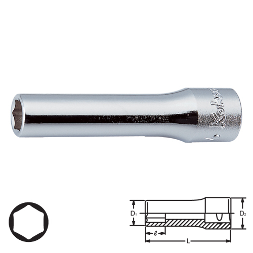 KOKEN 2300M-12 ลูกบ๊อก ยาว 1/4นิ้ว-6P-12mm.