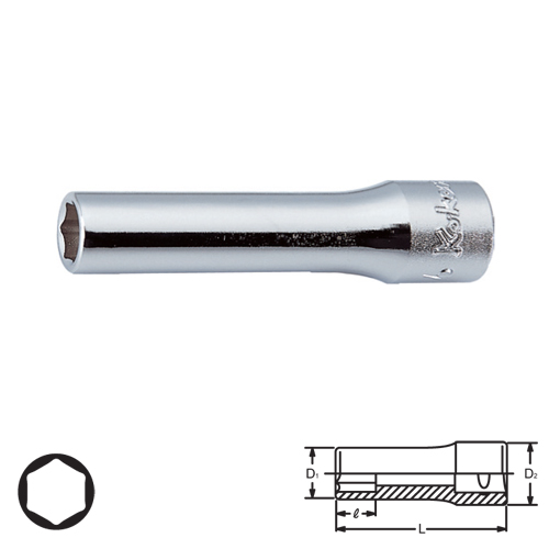 KOKEN 2300A-5/32 ลูกบ๊อก ยาว 1/4นิ้ว-6P-5/32นิ้ว
