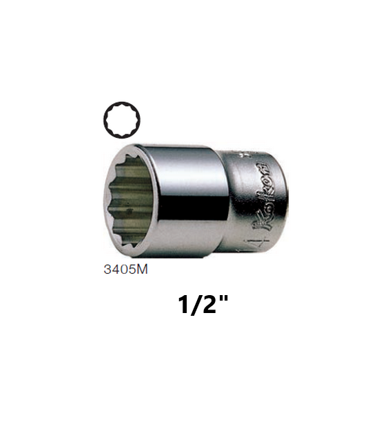 KOKEN 3405A-1/2 ลูกบ๊อก 3/8นิ้ว-12P-1/2นิ้ว