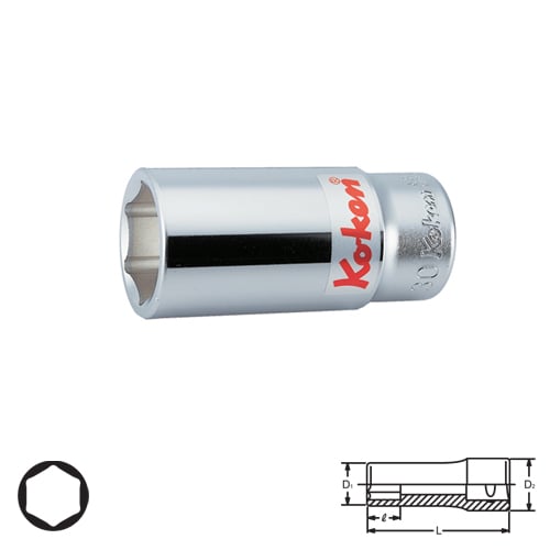 SKI - สกี จำหน่ายสินค้าหลากหลาย และคุณภาพดี | KOKEN 6300M-61 ลูกบ๊อก ยาว 3/4นิ้ว-6P-61mm.