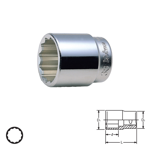 KOKEN 8405M-77 ลูกบ๊อก 1นิ้ว-12P-77mm.