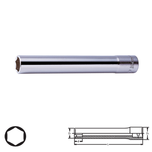 KOKEN 3300M(L120)-14 ลูกบ๊อกยาวพิเศษ 120mm 3/8นิ้ว-6P-14mm.