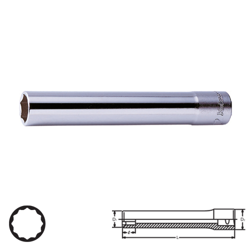 KOKEN 3305M(L120)-8 ลูกบ๊อกยาวพิเศษ 120mm 3/8นิ้ว-12P-8mm.