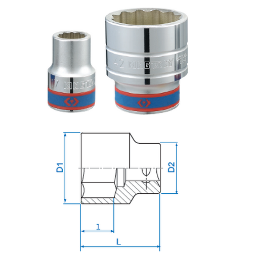 SKI - สกี จำหน่ายสินค้าหลากหลาย และคุณภาพดี | KINGTONY ลูกบ๊อกสั้นขาว รู 3/4-12p-30mm