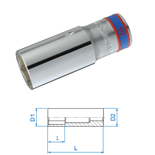SKI - สกี จำหน่ายสินค้าหลากหลาย และคุณภาพดี | KINGTONY 623524M ลูกบ๊อกยาวขาว 3/4นิ้ว-6p-24mm. (KI-0214024)