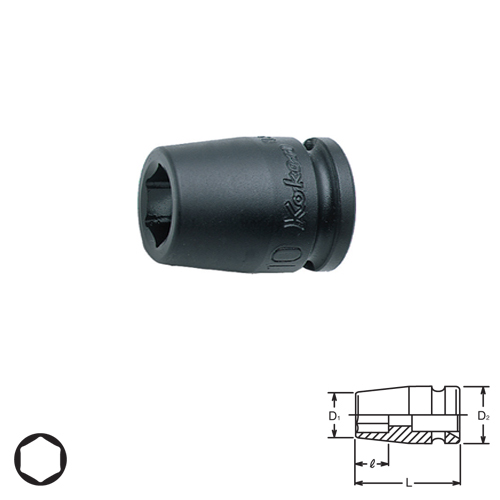 SKI - สกี จำหน่ายสินค้าหลากหลาย และคุณภาพดี | KOKEN 13400M-23 ลูกบ๊อกลมสั้น  3/8นิ้ว-6P-23mm.