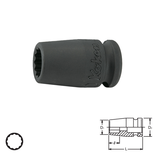 SKI - สกี จำหน่ายสินค้าหลากหลาย และคุณภาพดี | KOKEN 13405A-7/16 ลูกบ๊อกลมสั้น 3/8นิ้ว-12P-7/16นิ้ว