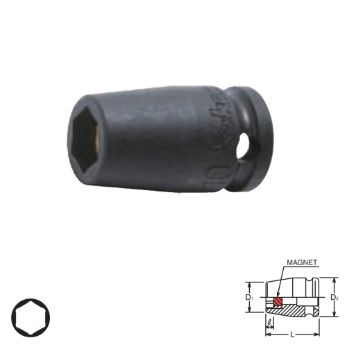 SKI - สกี จำหน่ายสินค้าหลากหลาย และคุณภาพดี | KOKEN 13400AG-1/4 ลูกบ๊อกลมสั้น 3/8นิ้ว-6P-1/4นิ้ว พร้อมแม่เหล็ก