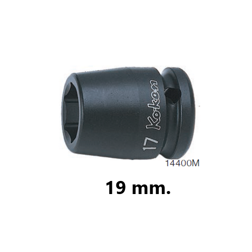 KOKEN 14400M-19 ลูกบ๊อกลมสั้น 1/2นิ้ว-6P-19mm.
