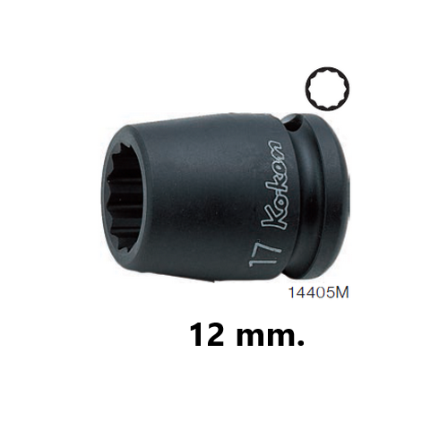 SKI - สกี จำหน่ายสินค้าหลากหลาย และคุณภาพดี | KOKEN 14405M-12 ลูกบ๊อกลมสั้น 1/2นิ้ว-12P-12mm