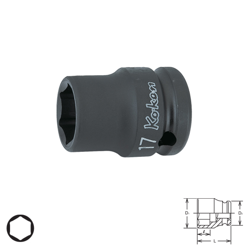 SKI - สกี จำหน่ายสินค้าหลากหลาย และคุณภาพดี | KOKEN 14401M-34 ขอบบาง ลูกบ๊อกลมสั้น 1/2นิ้ว-6P-34mm.