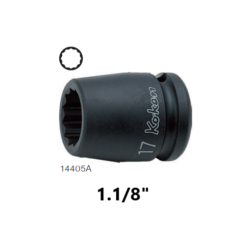 KOKEN 14405A-1.1/8 ลูกบ๊อกลมสั้น 1/2นิ้ว-12P-1.1/8นิ้ว