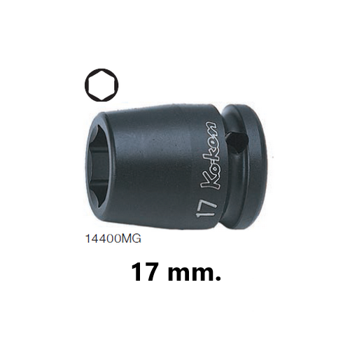 KOKEN 14400MG-17 ลูกบ๊อกลมสั้น 1/2นิ้ว-6P-17mm. พร้อมแม่เหล็ก