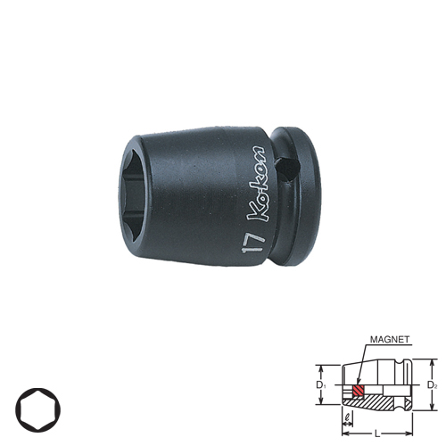 SKI - สกี จำหน่ายสินค้าหลากหลาย และคุณภาพดี | KOKEN 14400MG-21 ลูกบ๊อกลมสั้น 1/2นิ้ว-6P-21mm. พร้อมแม่เหล็ก