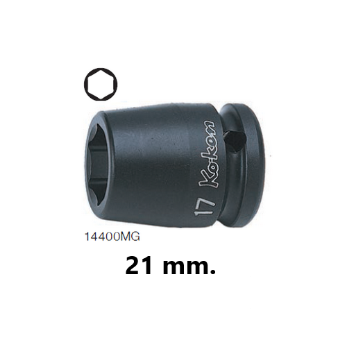 KOKEN 14400MG-21 ลูกบ๊อกลมสั้น 1/2นิ้ว-6P-21mm. พร้อมแม่เหล็ก