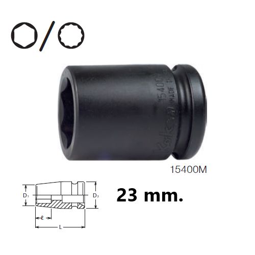 KOKEN 15400M-23 ลูกบ๊อกลมสั้น 5/8นิ้ว-6P-23mm.