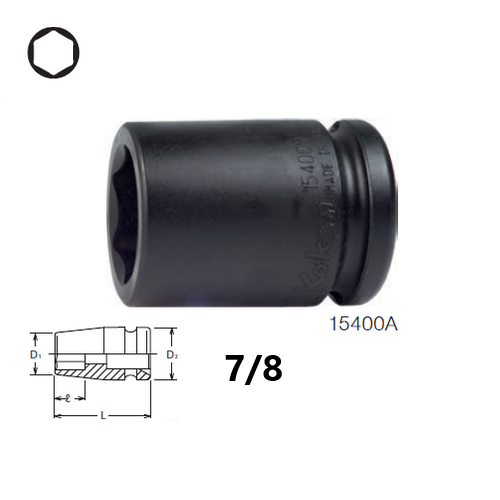 KOKEN 15400A-7/8 ลูกบ๊อกลมสั้น 5/8นิ้ว-6P-7/8นิ้ว