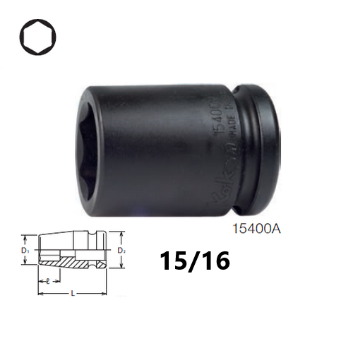 KOKEN 15400A-15/16 ลูกบ๊อกลมสั้น 5/8นิ้ว-6P-15/16นิ้ว