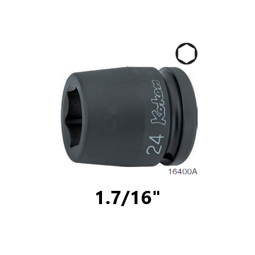 KOKEN 16400A-1.7/16 ลูกบ๊อกลมสั้น 3/4นิ้ว-6P-1.7/16นิ้ว