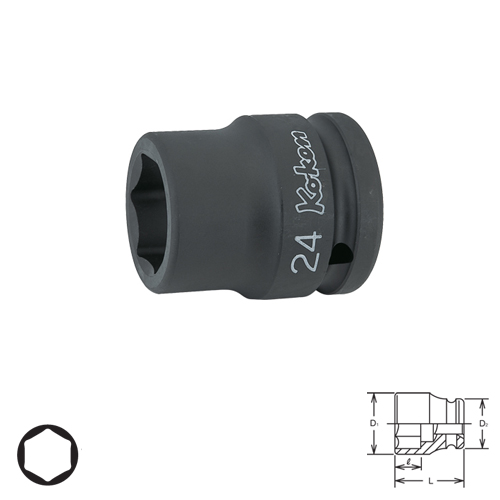 SKI - สกี จำหน่ายสินค้าหลากหลาย และคุณภาพดี | KOKEN 16401A-1.9/16 ขอบบาง ลูกบ๊อกลมสั้น 3/4นิ้ว-6P-1.9/16นิ้ว