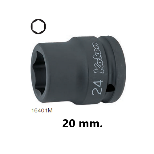 KOKEN 16401M-20 ขอบบาง ลูกบ๊อกลมสั้น 3/4นิ้ว-6P-20mm.