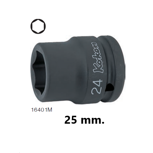 KOKEN 16401M-25 ขอบบาง ลูกบ๊อกลมสั้น 3/4นิ้ว-6P-25mm.
