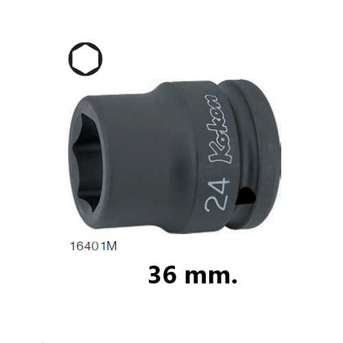 KOKEN 16401M-36 ขอบบาง ลูกบ๊อกลมสั้น 3/4นิ้ว-6P-36mm.