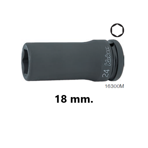 KOKEN 16300M-18 ลูกบ๊อกลมยาว 3/4นิ้ว-6P-18mm.