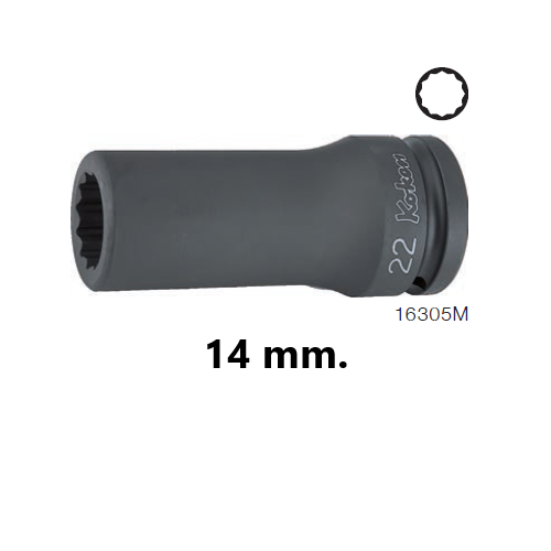 SKI - สกี จำหน่ายสินค้าหลากหลาย และคุณภาพดี | KOKEN 16305M-14 ลูกบ๊อกลมยาว 3/4นิ้ว-12P-14mm.