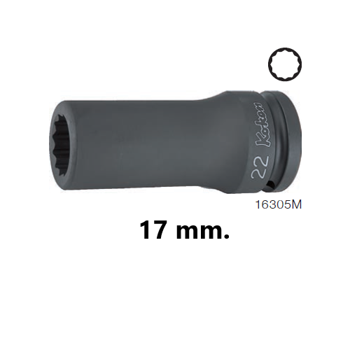 SKI - สกี จำหน่ายสินค้าหลากหลาย และคุณภาพดี | KOKEN 16305M-17 ลูกบ๊อกลมยาว 3/4นิ้ว-12P-17mm.