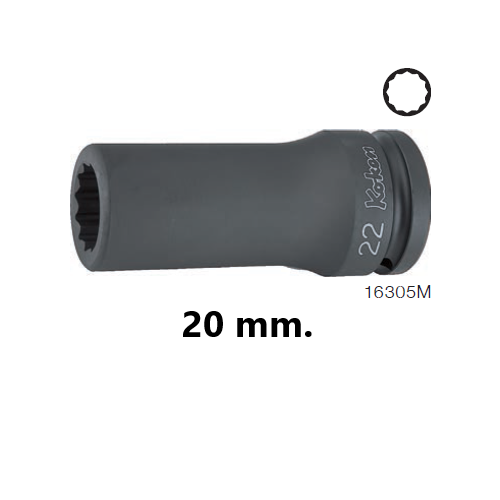 SKI - สกี จำหน่ายสินค้าหลากหลาย และคุณภาพดี | KOKEN 16305M-20 ลูกบ๊อกลมยาว 3/4นิ้ว-12P-20mm.