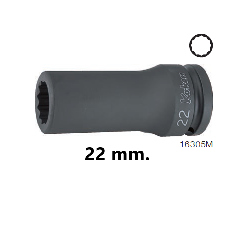 SKI - สกี จำหน่ายสินค้าหลากหลาย และคุณภาพดี | KOKEN 16305M-22 ลูกบ๊อกลมยาว 3/4นิ้ว-12P-22mm.