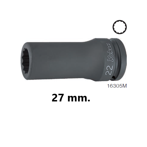 KOKEN 16305M-27 ลูกบ๊อกลมยาว 3/4นิ้ว-12P-27mm.