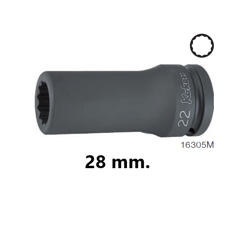 KOKEN 16305M-28 ลูกบ๊อกลมยาว 3/4นิ้ว-12P-28mm.