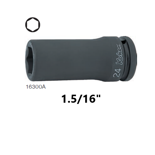 SKI - สกี จำหน่ายสินค้าหลากหลาย และคุณภาพดี | KOKEN 16300A-1.5/16 ลูกบ๊อกลมยาว 3/4นิ้ว-6P-1.5/16นิ้ว