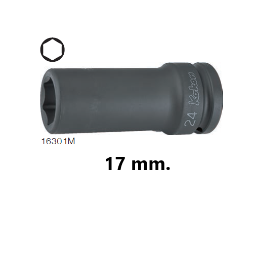 SKI - สกี จำหน่ายสินค้าหลากหลาย และคุณภาพดี | KOKEN 16301M-17 ขอบบาง ลูกบ๊อกลมยาว 3/4นิ้ว-6P-17mm.