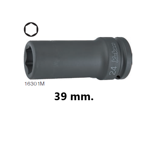 KOKEN 16301M-39 ขอบบาง ลูกบ๊อกลมยาว 3/4นิ้ว-6P-39mm.